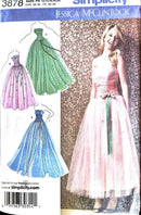 Simplicity 3878 | Misses'/Miss Petite Special Occasion Dress in Two Lengths with Bodice Variations | Size 12-20
