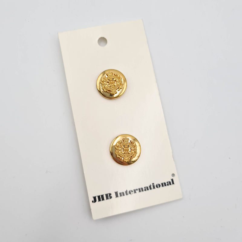 5/8" Gold Crest Buttons - JHB - Made in Japan