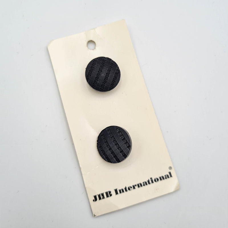 3/4" Black Woven Texture Buttons - JHB - Made in Spain