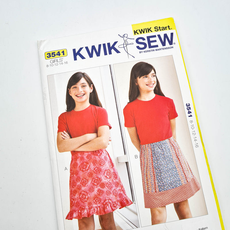 Kwik Sew 3541 | Kids' Skirts - Sizes 8-10-12-14-16 | Uncut, Unused, Factory Folded Sewing Pattern