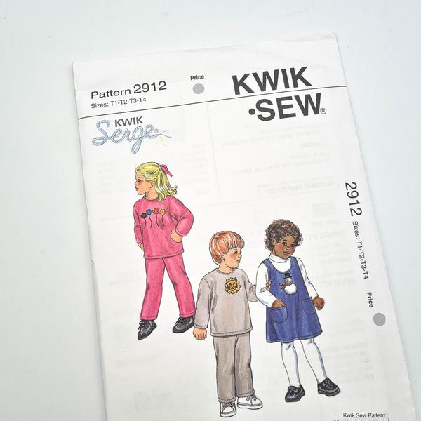 Kwik Sew 2912 | Toddlers' Jumper, Shirt and Pants - Sizes T1-T2-T3-T4 | Uncut, Unused, Factory Folded Sewing Pattern