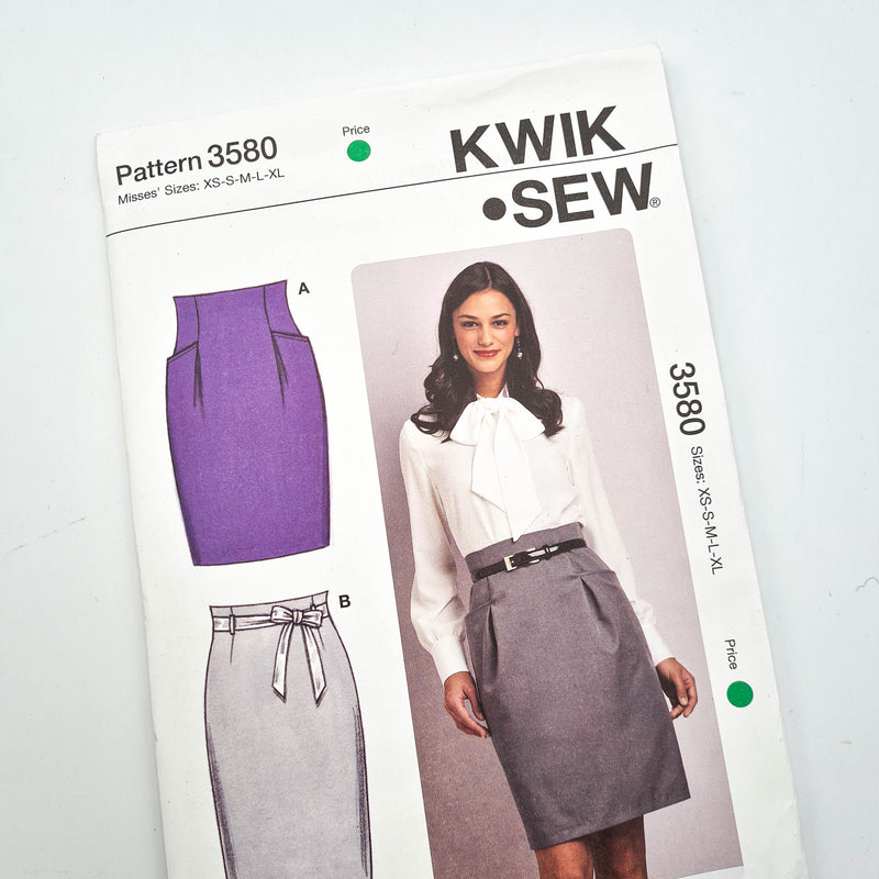 Kwik Sew 3580 | Adult Skirts - Sizes XS, S, M, L, XL | Uncut, Unused, Factory Folded Sewing Pattern