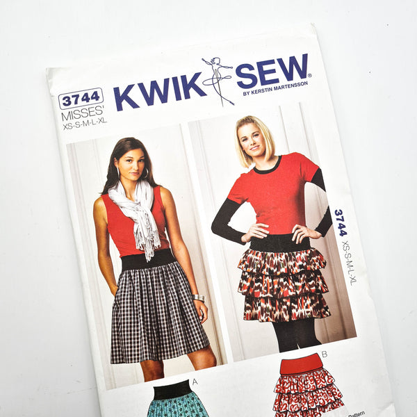 Kwik Sew 3744 | Adult Skirts - Sizes XS, S, M, L, XL | Uncut, Unused, Factory Folded Sewing Pattern