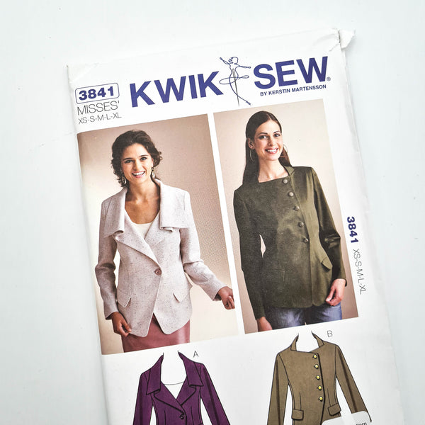 Kwik Sew 3841 | Adult Jackets - Sizes XS, S, M, L, XL | Uncut, Unused, Factory Folded Sewing Pattern