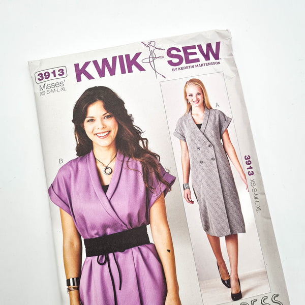 Kwik Sew 3913 | Adult City Dress, Tunic, + Top - Sizes XS, S, M, L, XL | Uncut, Unused, Factory Folded Sewing Pattern