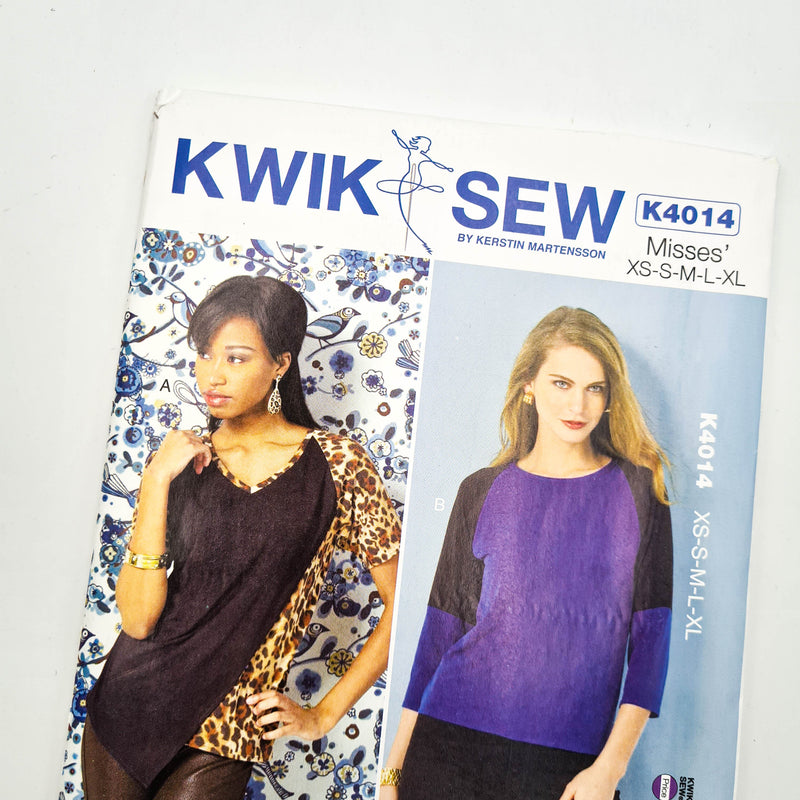 Kwik Sew 4014 | Adult Tops - Sizes XS, S, M, L, XL | Uncut, Unused, Factory Folded Sewing Pattern