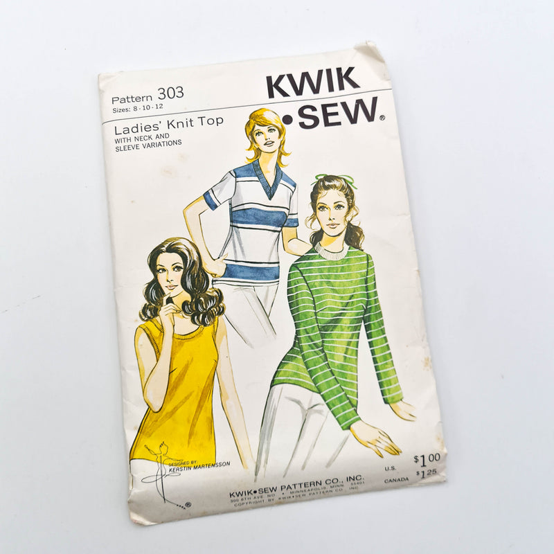 Kwik Sew 303 | Knit Top | Sizes 8-10-12