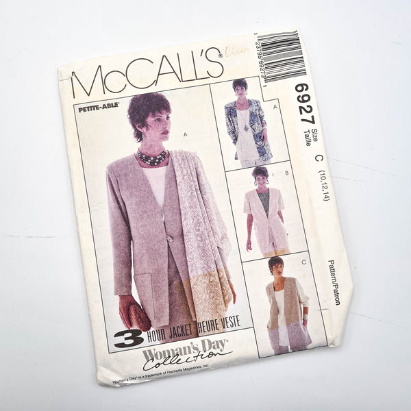 McCall's 6927 | Adult Unlined Jacket + Scarf - Sizes 10-12-14