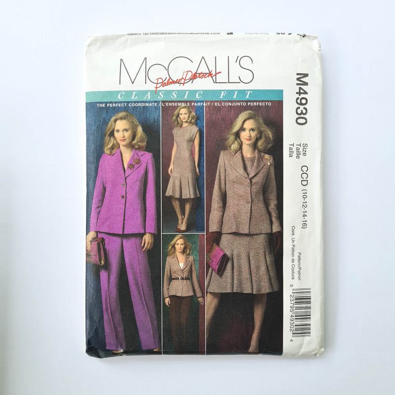 McCall's 4930 | Adult Lined Jacket, Dress, and Pants | Sizes 10,12,14,16