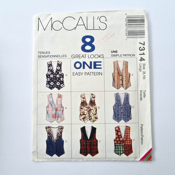McCall's 7314 | Children's Lined Vest | Size Large