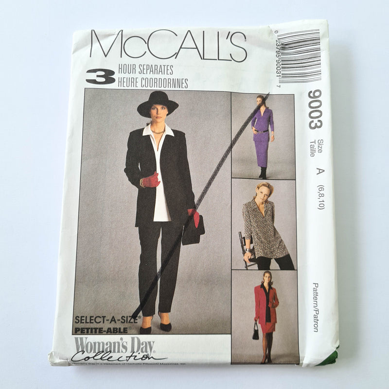 McCall's 9003 | Adult Unlined Jacket, Top, Pull-On Pants, and Skirt | Sizes 6,8,10 OR 10,12,14