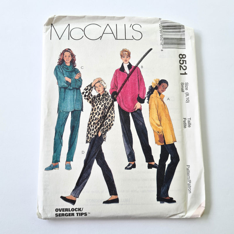 McCall's 8521 | Adult Tops and Pull-On Pants - For Stretch Knits Only | Sizes 4+6 OR 8+10