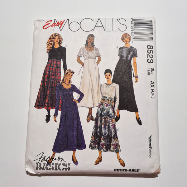 McCall's 8523 | Adult Dress | Sizes 4, 6, 8
