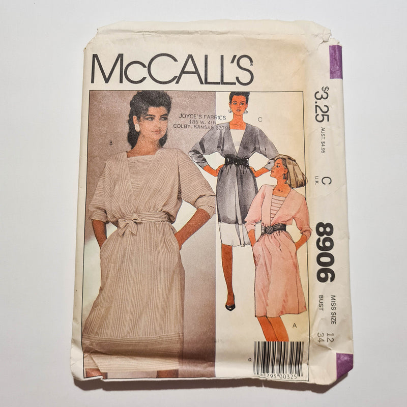 McCall's 8906 | Adult Dress and Belt | Size 12