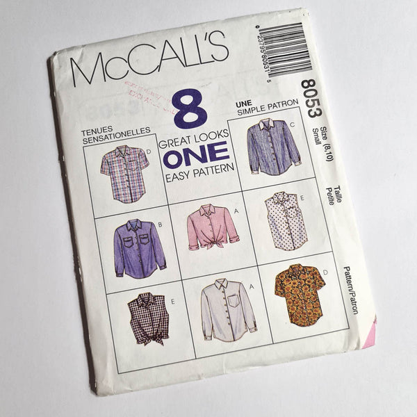 McCall's 8053 | Adult Tops | Sizes 8 - 10