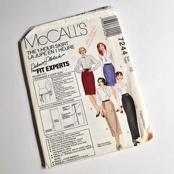 McCall's 7244 | Adult Skirt | Size 12