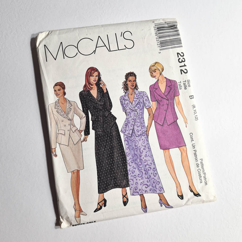 McCall's 2312 | Adult Lined Jacket, and Skirts | Sizes 8,10,12 OR 12,14,16