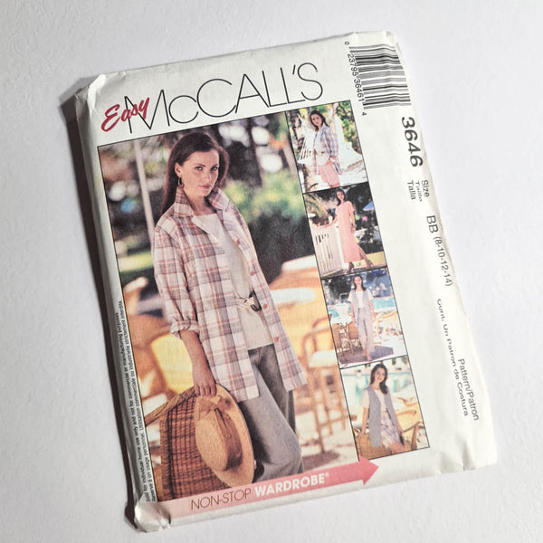 McCall's 3646 | Adult Dress, Top, Shirt-Jacket, Vest, Pants, and Shorts | Sizes 8-14