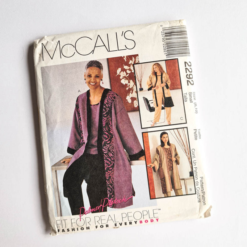 McCall's 2292 | Adult Unlined Jacket, Top, and Pants | Sizes 8+10