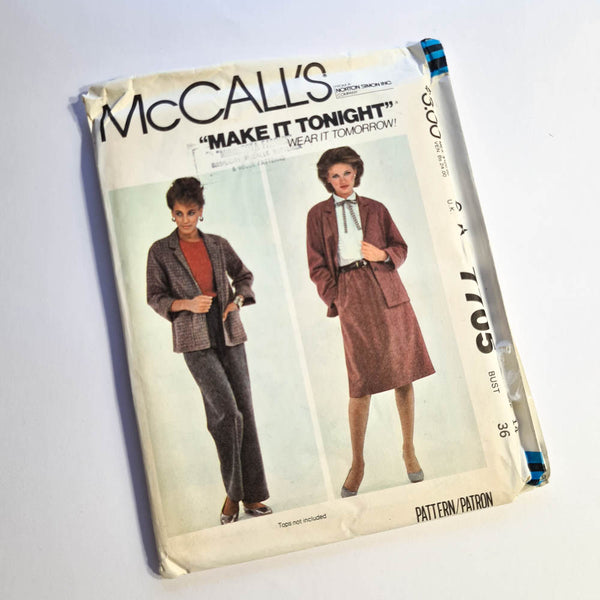 McCall's 7705 | Adult Jacket, Skirt, and Pants | Size 14 - 36" Chest