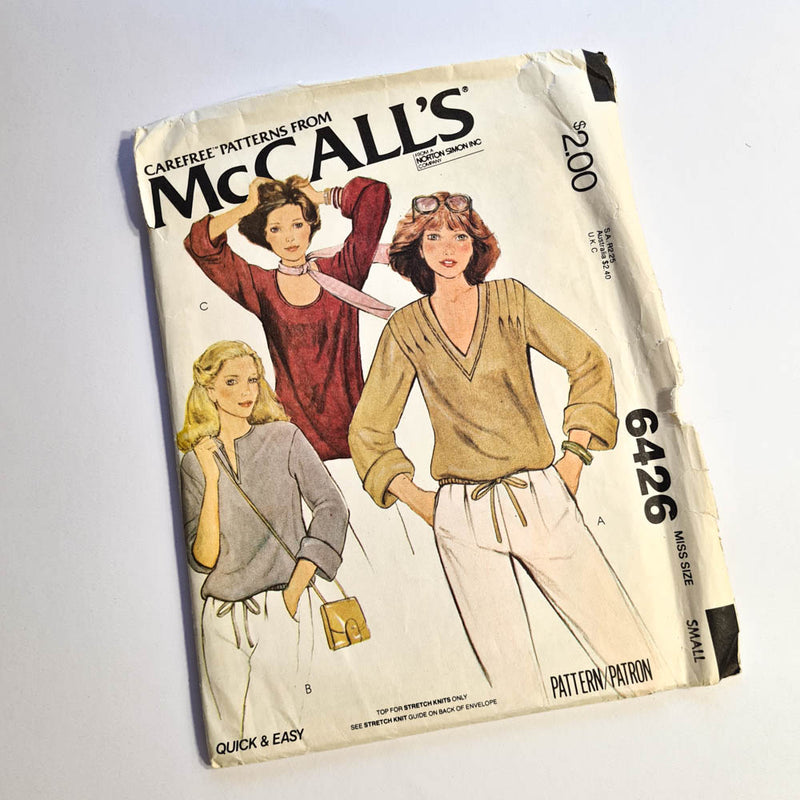 McCall's 6426 | Adult Tops | Size Petite (6-8) OR Small (10-12)