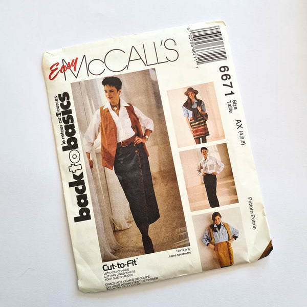 McCall's 6671 | Adult Wrap Skirt | Sizes 4 - 6 - 8