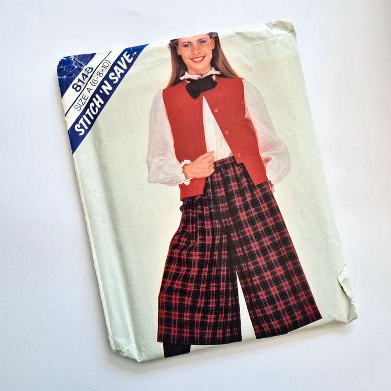 McCall's 8148 (Stitch N' Save) | Adult Vest and Culottes | Size 6 - 8 - 10