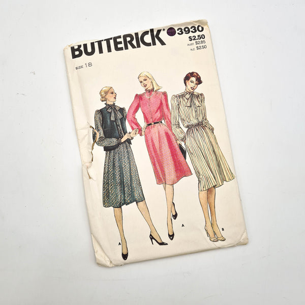 Butterick 3930 | Adult Vest and Dress | Size 18