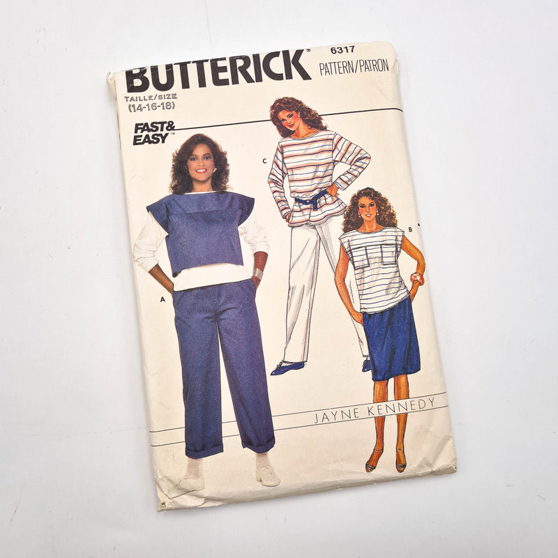 Butterick 6317 | Adult Top, Skirt, and Pants | Sizes 14 - 16 - 18