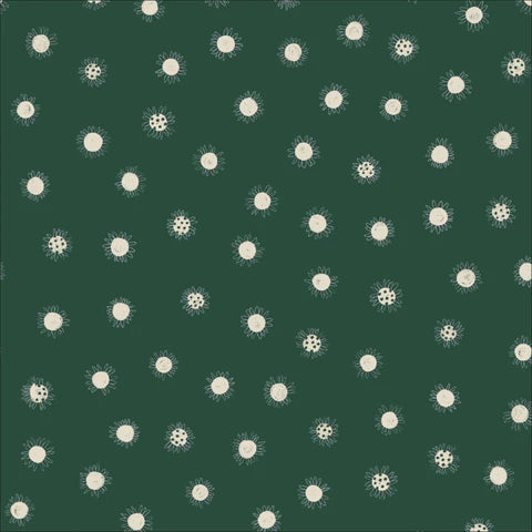 Daisy Dots Green | Bloom Together | Organic Quilting Cotton