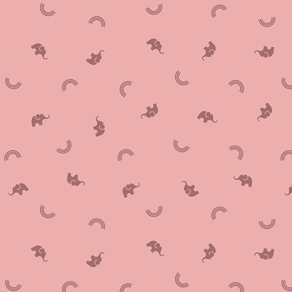 Elephants, Pink | Lucky Charms Basics | Quilting Cotton
