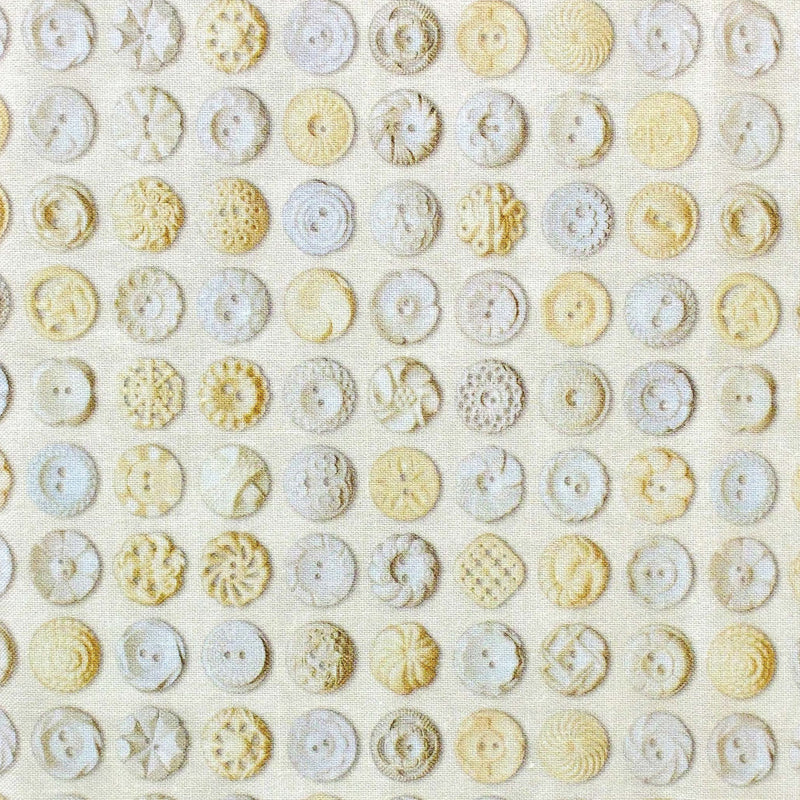 Buttons, Parchment Cream | Flea Market Mix | Quilting Cotton