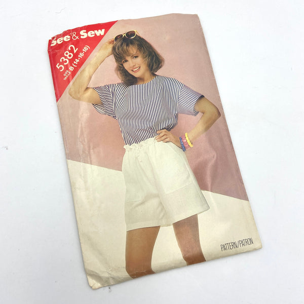Butterick See & Sew 5382 | Adult Top and Shorts | Size 14-18