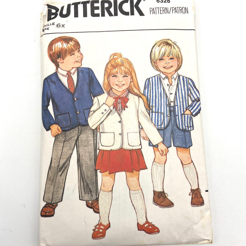 Butterick 6328 | Children's Jacket, Skirt, Pants, Shorts and Shirt | Size 6