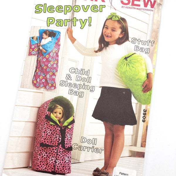Kwik Sew 3909 | Child & Doll Sleeping Bag, Doll Carrier & Stuff Bag