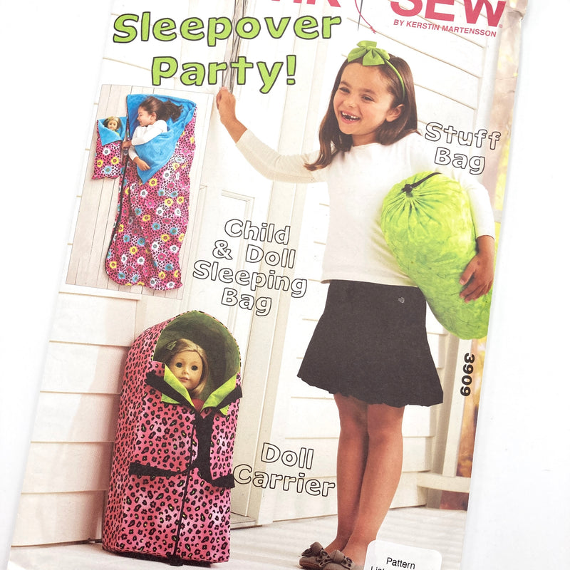 Kwik Sew 3909 | Child & Doll Sleeping Bag, Doll Carrier & Stuff Bag