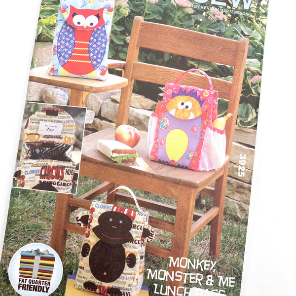 Kwik Sew 3925 | Monkey, Monster & Me Lunch Bags
