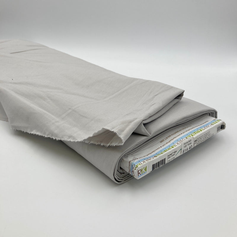 Ash | Kona Solid | Wide Back 108" | Quilting Cotton