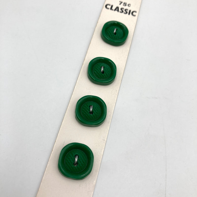 5/8" Crayon Green | Set Of 4 Plastic Buttons