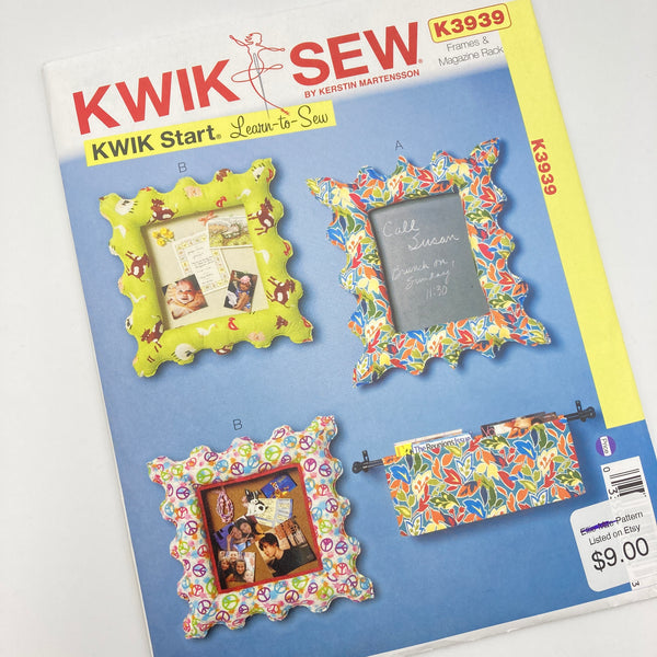 Kwik Sew 3939 | Craft Pattern - Frames + Magazine Rack | Uncut, Unused, Factory Folded Sewing Pattern