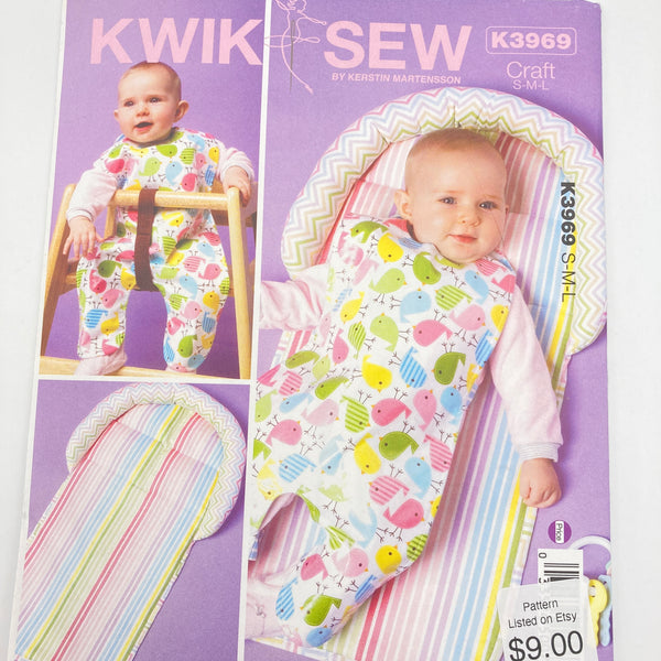 Kwik Sew 3969 | Craft Pattern - Changing Pad + Bib | Uncut, Unused, Factory Folded Sewing Pattern