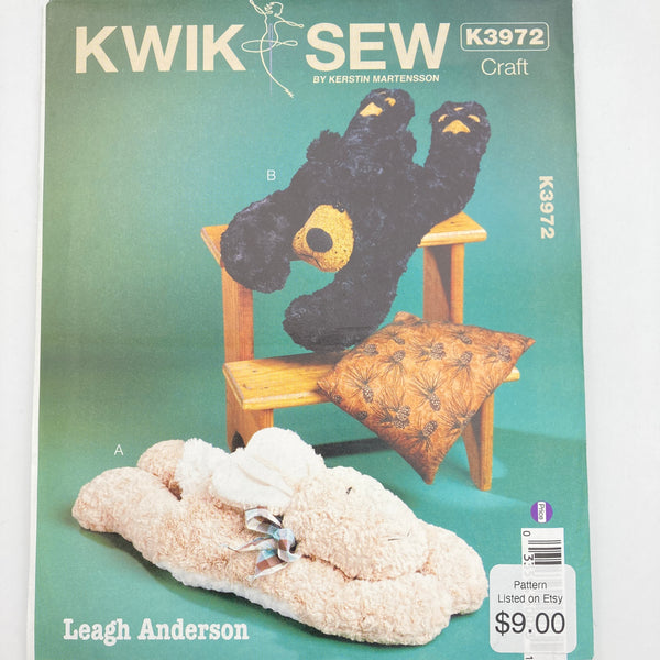 Kwik Sew 3972 | Craft Pattern - Forest Friendly Bag Warmers | Uncut, Unused, Factory Folded Sewing Pattern