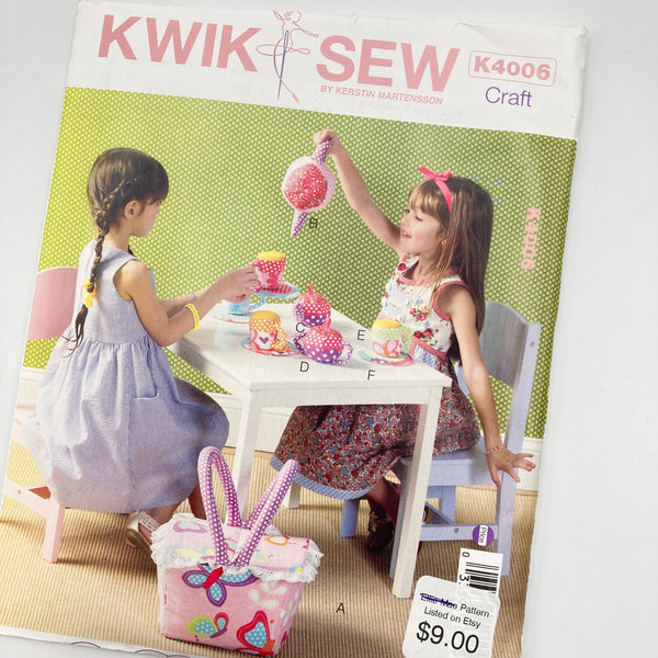 Kwik Sew 4006 | Craft Pattern - Tea Set + Basket | Uncut, Unused, Factory Folded Sewing Pattern