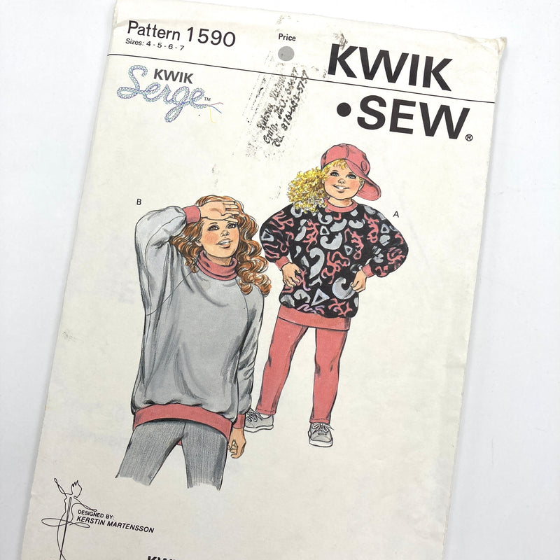 Kwik Sew 1590 | Girls' Tops and Tights | Sizes 8-14
