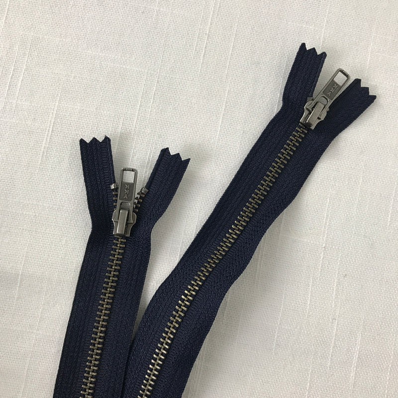 Heavy Duty Navy | NON-Separating Metal Zipper | Choose Your Size