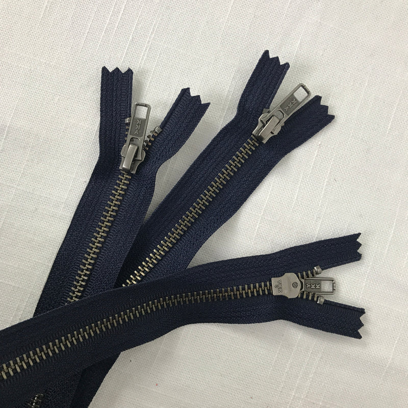 Heavy Duty Navy | NON-Separating Metal Zipper | Choose Your Size