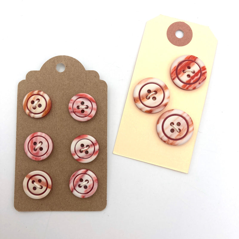 3/4" & 1/2" Peppermint Rimmed Buttons | Set of 3 or 6