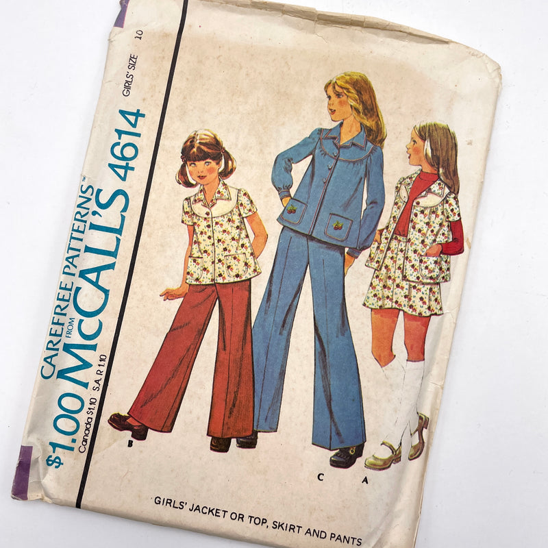 McCall's 4614 | Children's Jacket and Top, Skirt, and Pants | Size 10