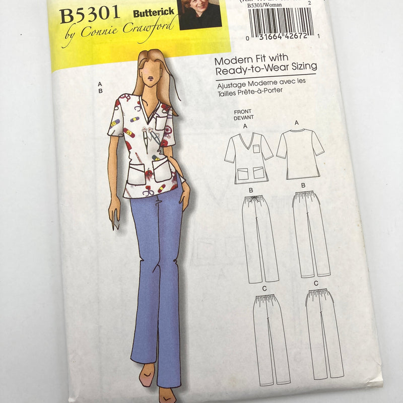 Butterick 5301 | Misses'/Women's Scrub Tops and Pants | Size XL-6X