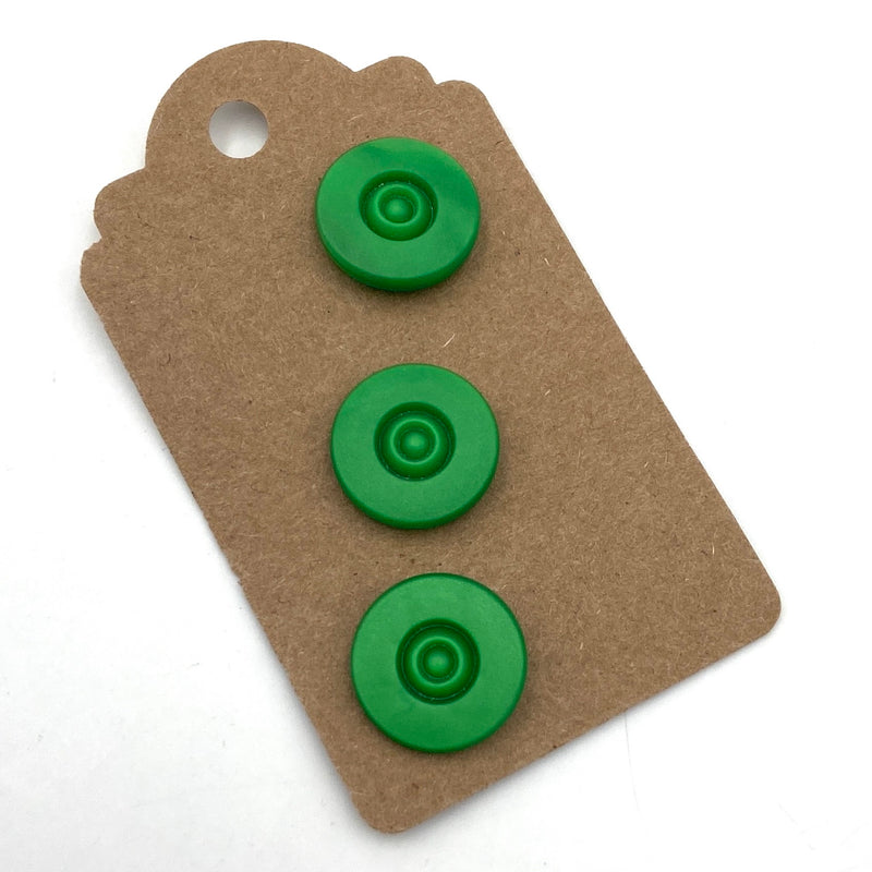 3/4" Bright Green | Set of 3 Plastic Buttons